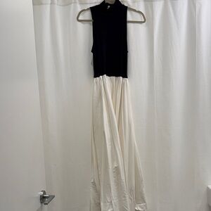 Reformation Black and White Sleeveless Maxi Dress